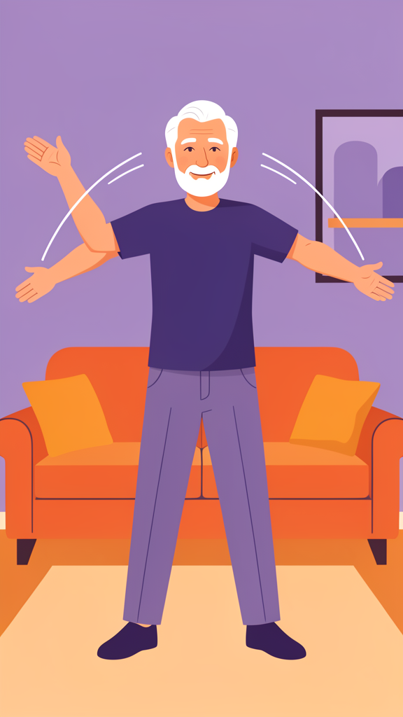 Man doing torso twist with arm swings